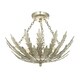 image 5 of Delphine Decorative Silver Layered Leaf Semi Flush Ceiling Light