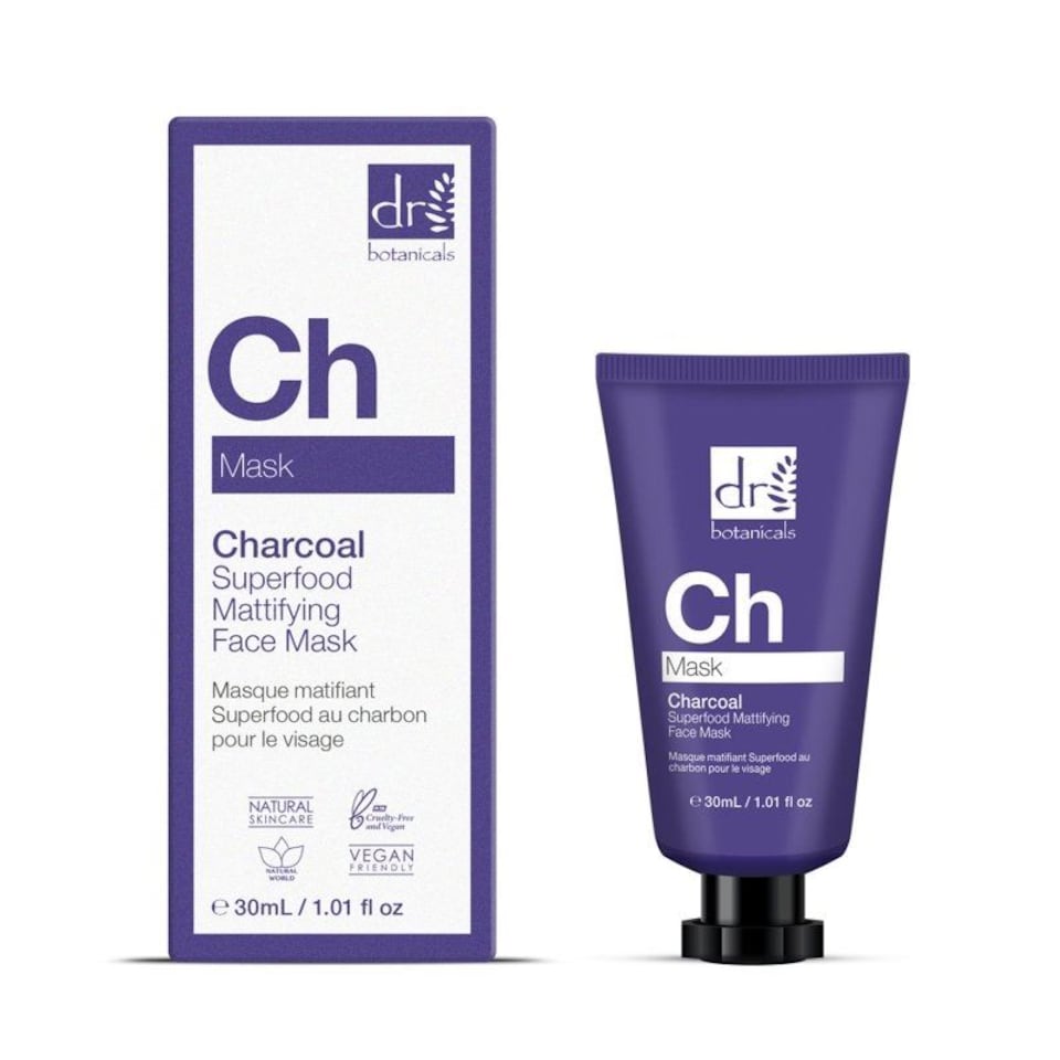 image 1 of Dr. Botanicals Advanced Charcoal Superfood Anti-Ageing Mattifying Face Mask 30ml for Fine Lines, Wrinkles, Dullness