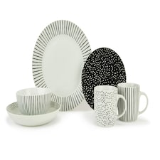 20pc Betsy Black & White Dinner Set