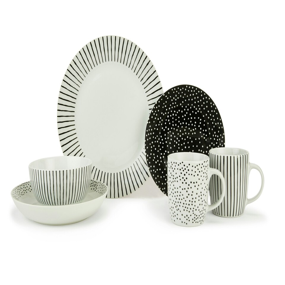 image 1 of 20pc Betsy Black & White Dinner Set