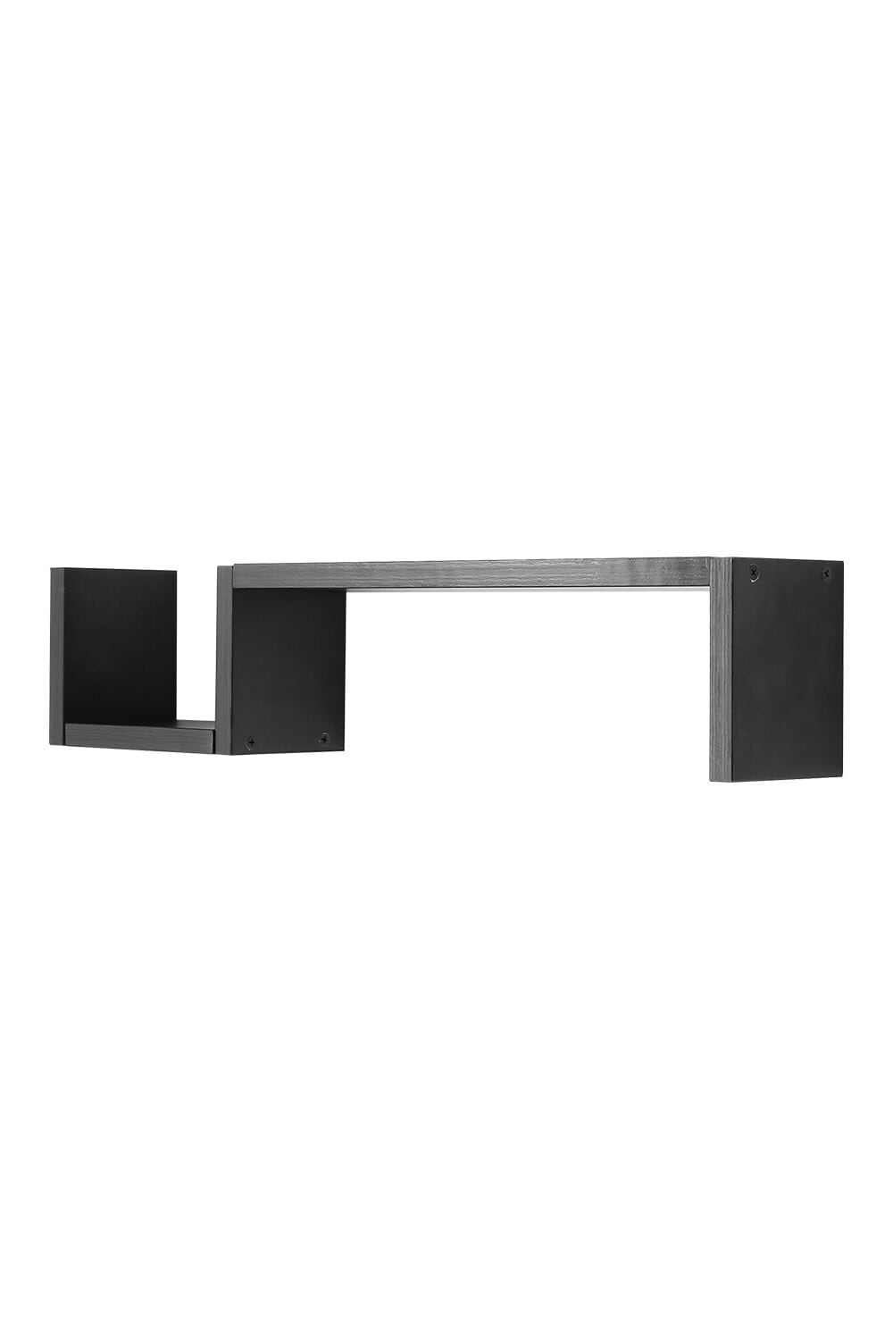 Living and Home 2-Set Wooden Wall Mounted Floating Shelves - Black