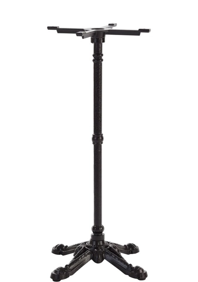 Baconi Black Cast Iron Ornate Bistro Base Spider 4 Leg Tall Poseur | Black