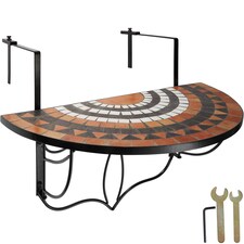 Hanging table with mosaic pattern 75x65x62cm | Brown | terracotta/white | 1