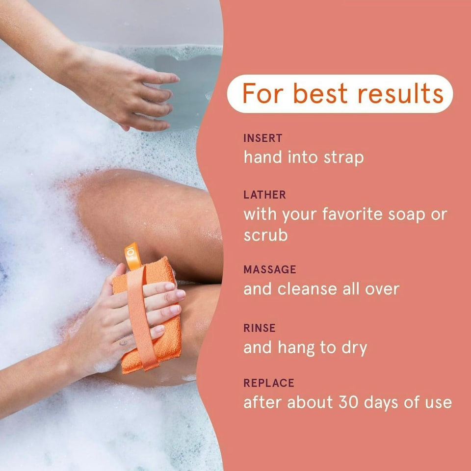 image 1 of Cleanlogic Bath and Body Exfoliating Body Scrubber Contains 3 Pairs