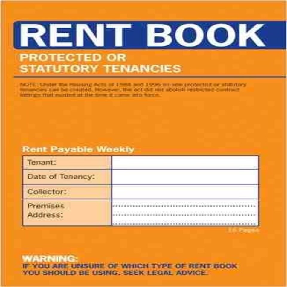 image 1 of Rent Book 16 Page Protected Or Statutory Tenancies Book (C235)