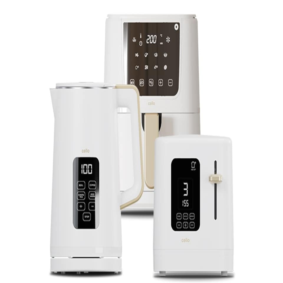 image 1 of Cello Kitchen Bundle - Digital Kettle, 2 Slice Toaster and Airfryer