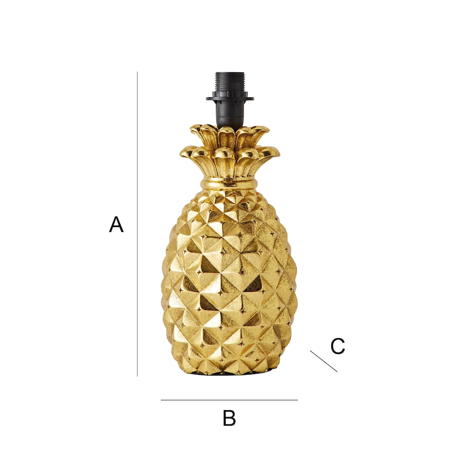 image 1 of ValueLights Contemporary Pineapple Design Gold Effect Table Lamp Base