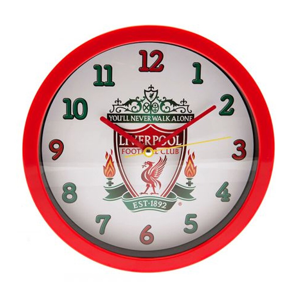 image 1 of Liverpool FC Crest Wall Clock | Red | Red/White | One Size | 1