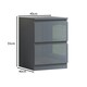 image 2 of FWStyle Stora 2 Drawer Bedside Cabinet - Grey Gloss Front