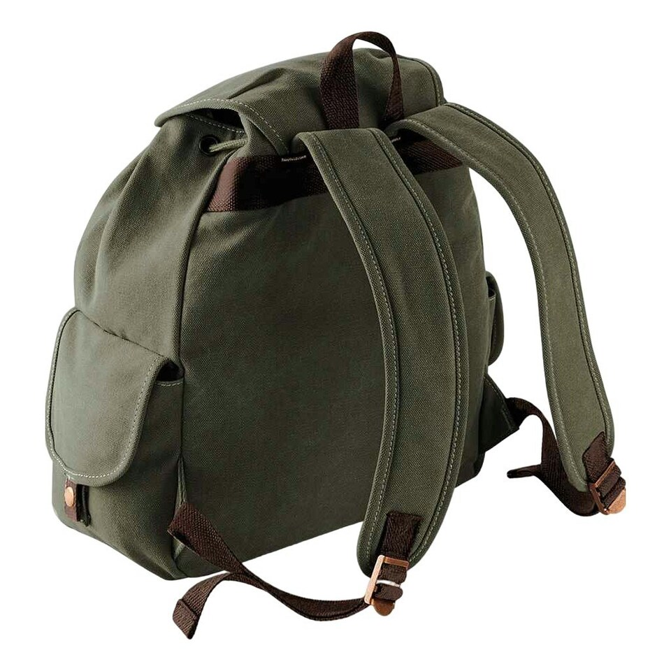 image 1 of Quadra Vintage Canvas Backpack - Military Green - One Size