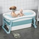 image 2 of HOMCOM Foldable Bathtub Kids Bath Tub with Lid Large Bathtubs for 1 - 12 Years