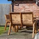 image 4 of Hand Made 6 Seater Rustic Wooden Garden Furniture Table and Bench/Chairs Set