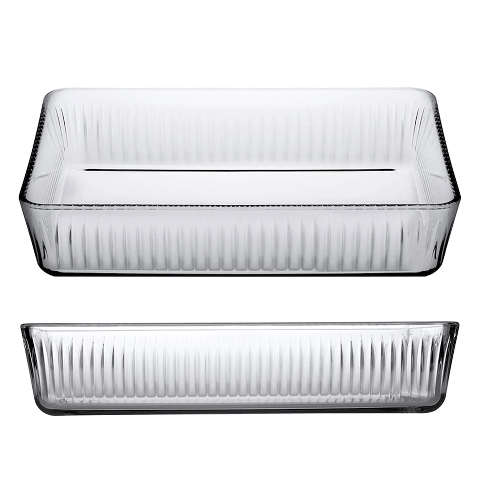 image 1 of Glass Cooking Baking Roasting Oven Serving Tray Rectangular | Clear | Clear | Rectangular | 1
