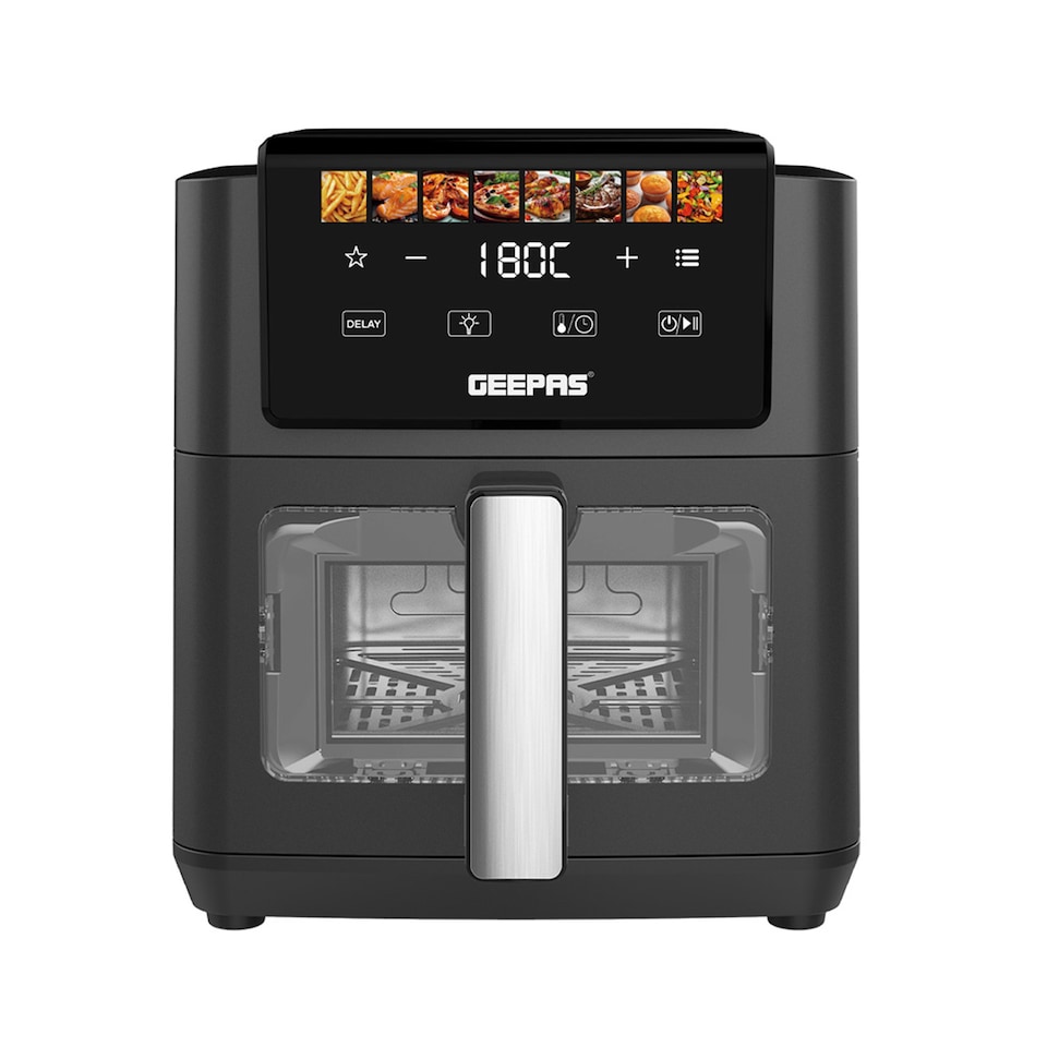 GEEPAS 5L 8 In 1 Digital Air Fryer 1500W, Black
