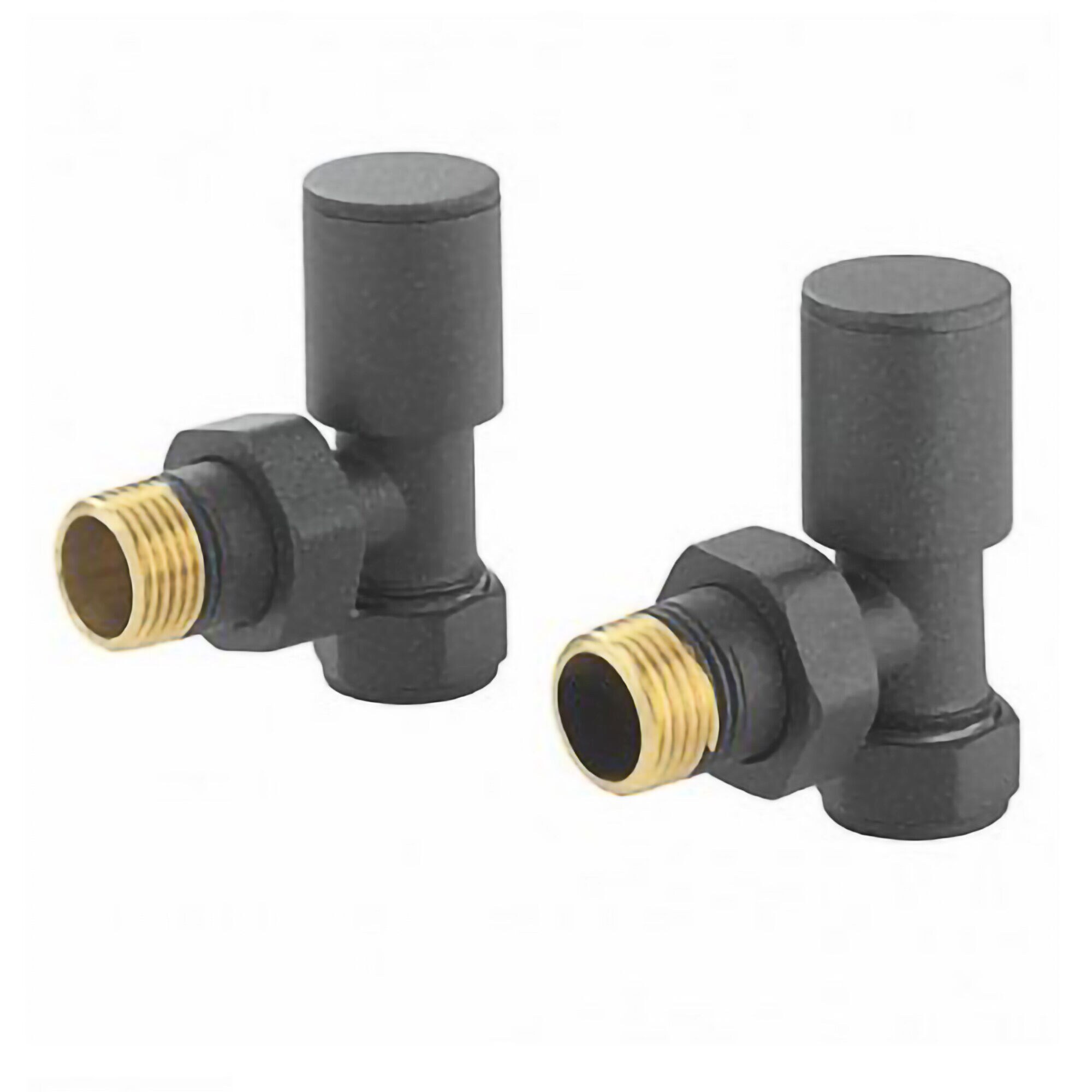 Balterley Modern Angled Radiator Valves in Grey