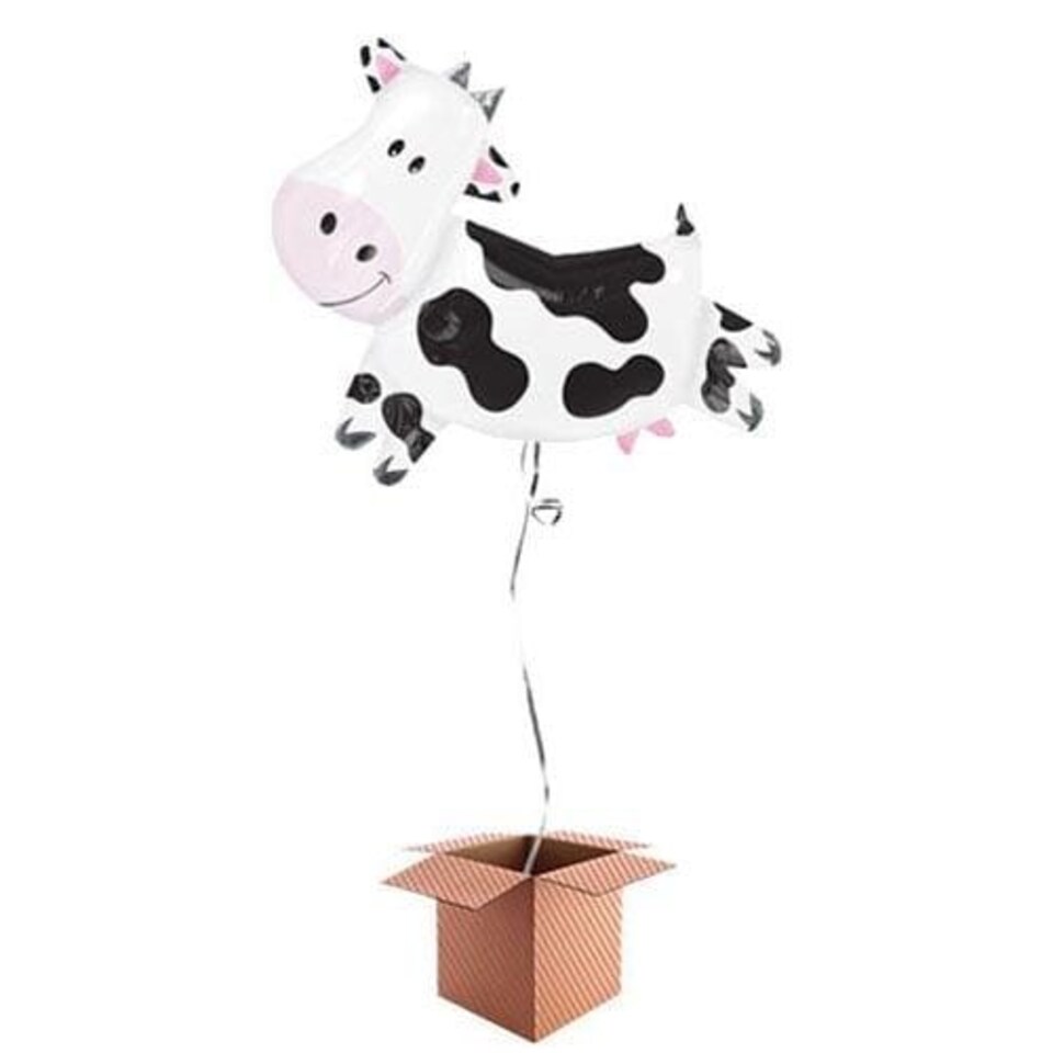 image 1 of Party Cow Helium Foil Giant Balloon - Inflated Balloon in a Box Multi