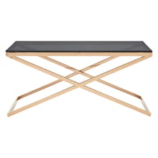 Montril Glass Top Criss Cross Coffee Table Gold