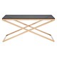 image 1 of Montril Glass Top Criss Cross Coffee Table Gold
