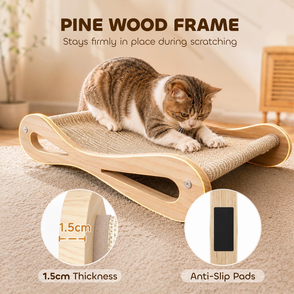 image 1 of PawHut 2 in 1 Sisal Cat Scratcher Bed Cat Scratching Board and Lounger