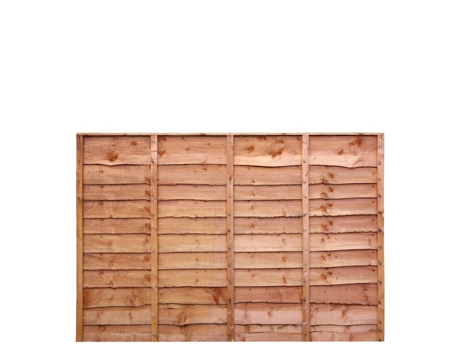 image 1 of eDecks Overlap Waney Edge Timber Fence Panels, 6ft x 4ft - Pack of 5