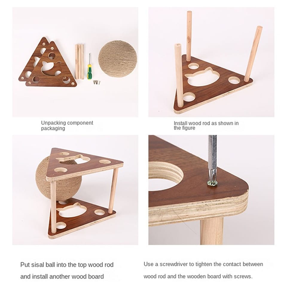 image 1 of Living and Home Cat Scratching Ball Toy Natural Sisal Scratcher Pet Toy