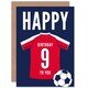 image 1 of Football Strip Kit White Red Top On Age 9 Year Old Child Kids 9th Birthday Card