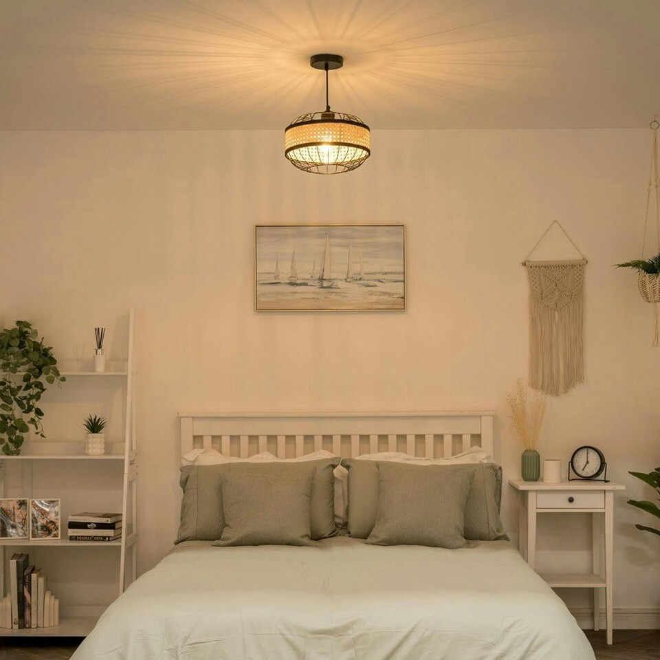 image 1 of ValueLights Vimet Black Wire Pendant Shade