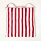image 3 of Homescapes Seat Pad Luxury Cotton Stripe Indoor Outdoor Garden Dining Cushion | Red | 40 x 40 cm | 1