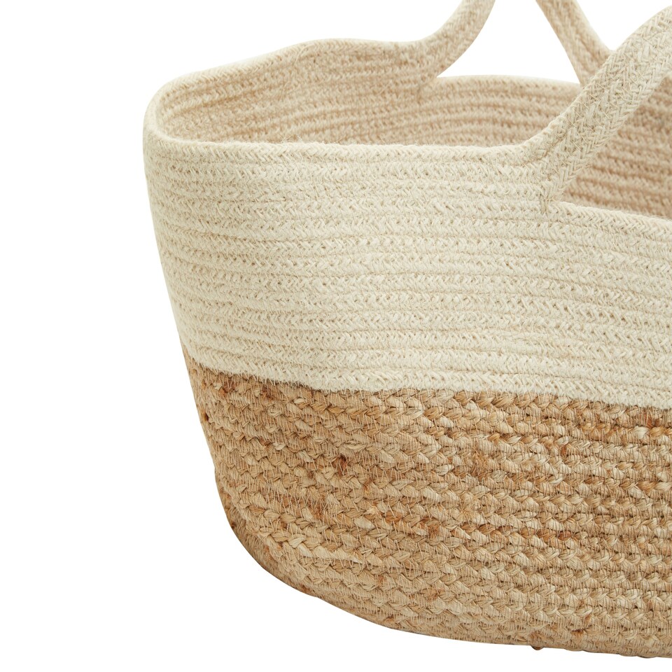 image 1 of Lidi Oval Jute Basket Cream