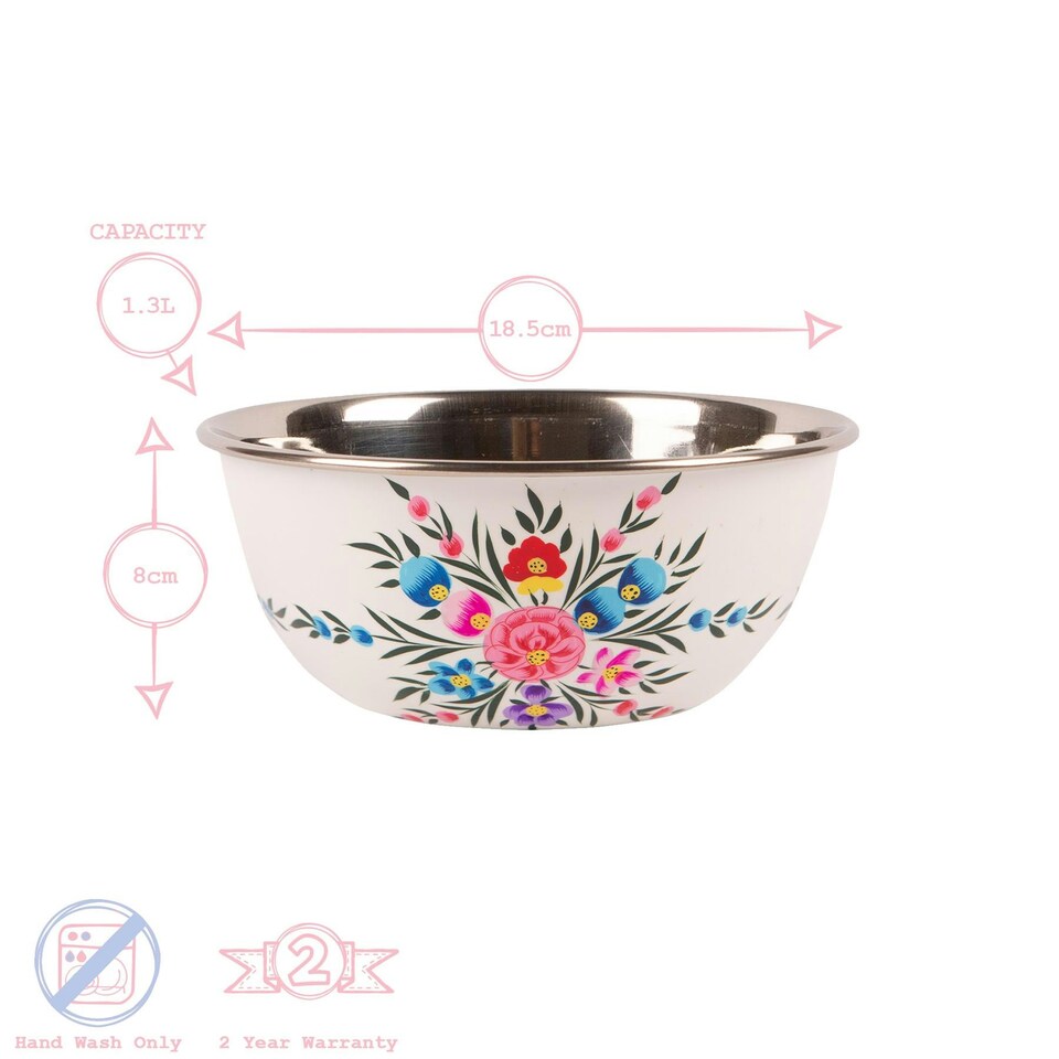 image 1 of BillyCan 3pc Picnic Bowl Set - Cotton Pansy White