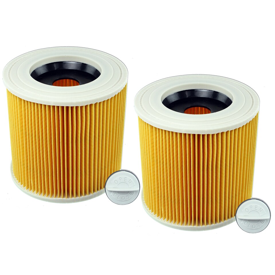 image 1 of SPARES2GO Premium Filter Cartridges for Karcher A2054 WD2 WD3 MV2 MV3 Wet & Dry Vacuum Cleaner (Pack of 2)