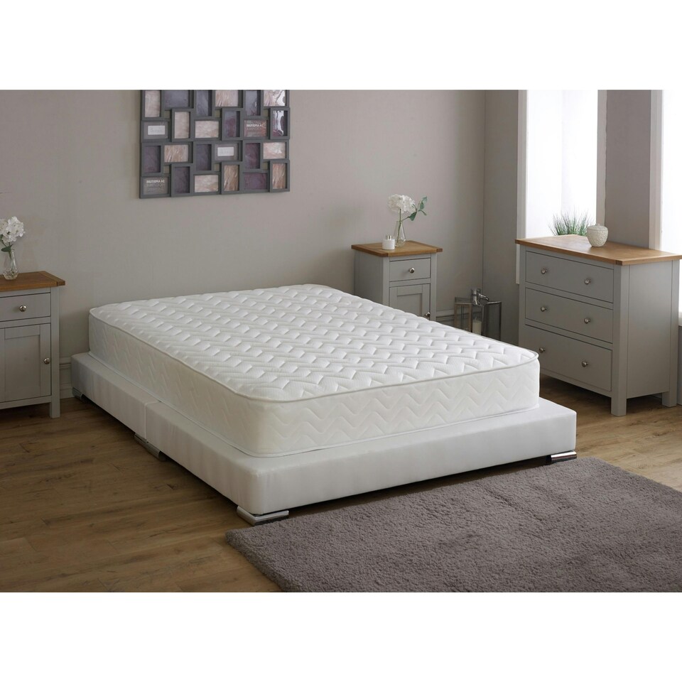 image 1 of Essentials Zig Zag Hybrid Mattress - 7.5 Inch Deep, Soft Firmness | White | European Double