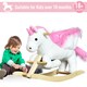image 4 of HOMCOM Kids Rocking Horse Toy, Plush Unicorn Rocker Seat with Wood Base and Music, for 1.5-3 Years