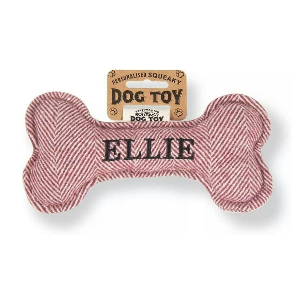 image 1 of History & Heraldry Pre-Personalised Squeaky Bone Dog Toy - Ellie