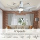 image 3 of HOMCOM Reversible Ceiling Fan w/ Light, 6 Blades Indoor LED Lighting Fan, Silver
