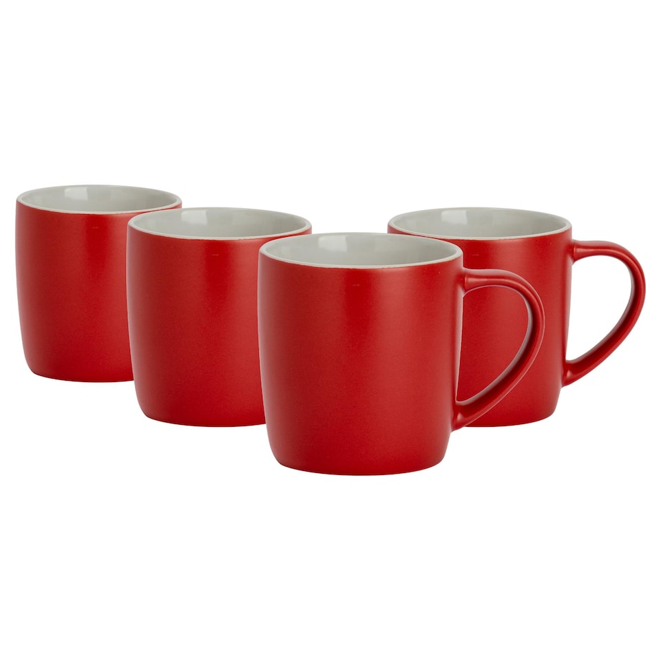 image 1 of Argon Tableware Matt Coloured Coffee Mugs - 350ml - Red - Pack of 4 | Red | Red | 4