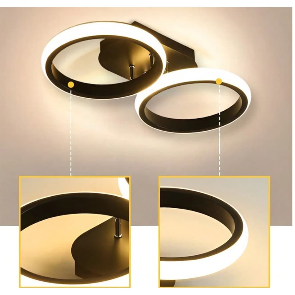 image 1 of LED Mounted Ceiling Lamp Decorative Lights Black