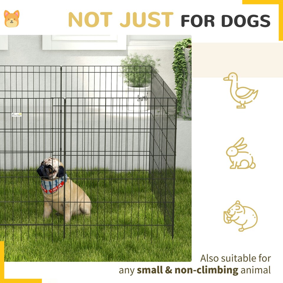 image 1 of PawHut 8-Panel DIY Dog Pen with Door for Indoor/Outdoor Use, 91cm High