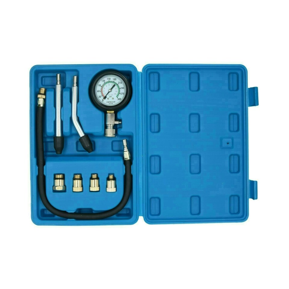 image 1 of Petrol Engine Cylinder Compression Tester Kit M10 - M18 Adaptors Valve Timing