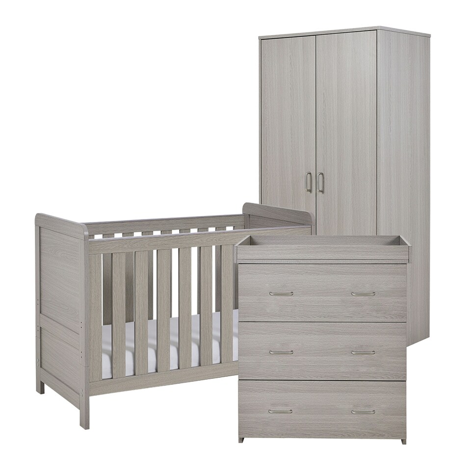 image 1 of Babymore Caro Mini 3 Piece Room Set - Grey Wash