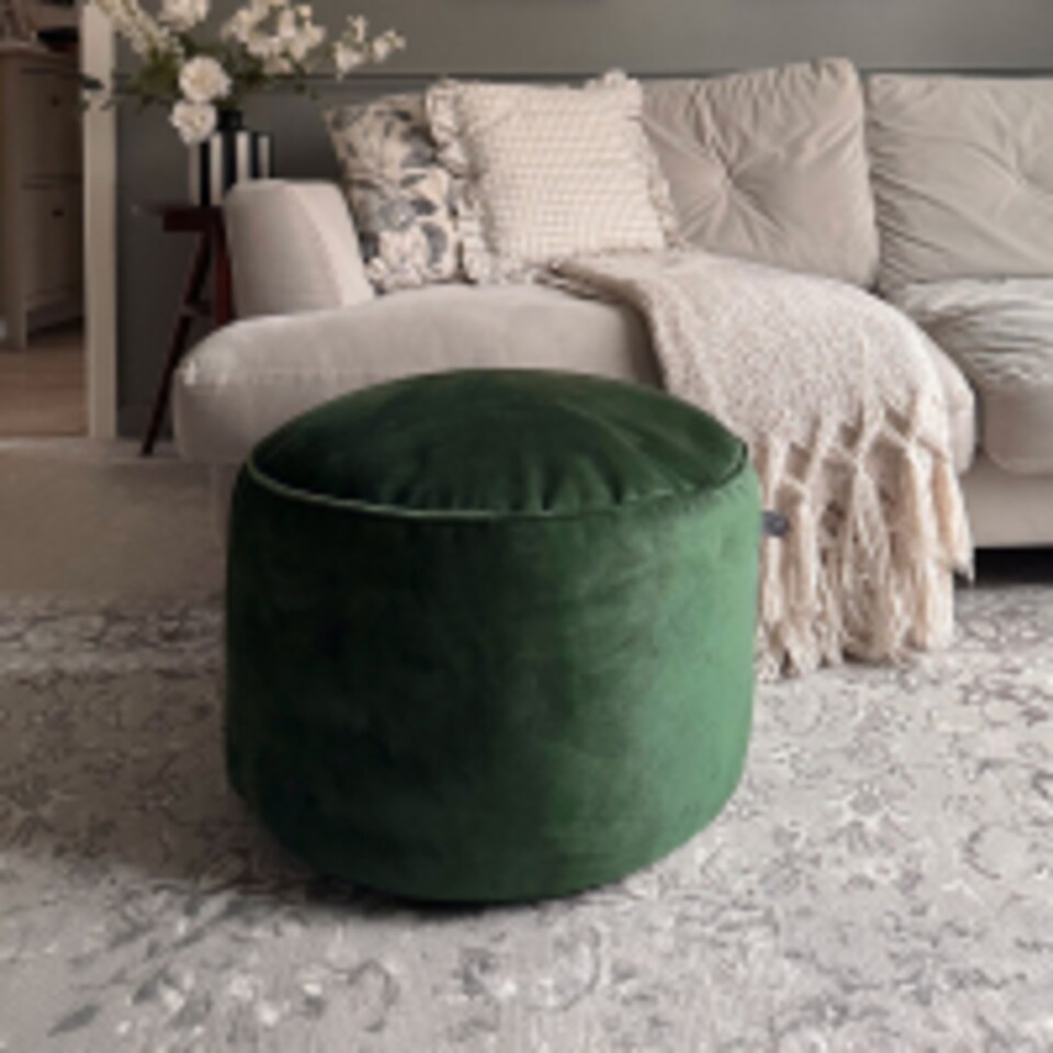 image 1 of rucomfy Velvet Pouffe - Indoor Bean Bag Footstool