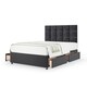 image 1 of Super Ortho Orthopaedic Graphite Plush Velvet 4 Drawer Divan Set And Pearl Headboard Small Double