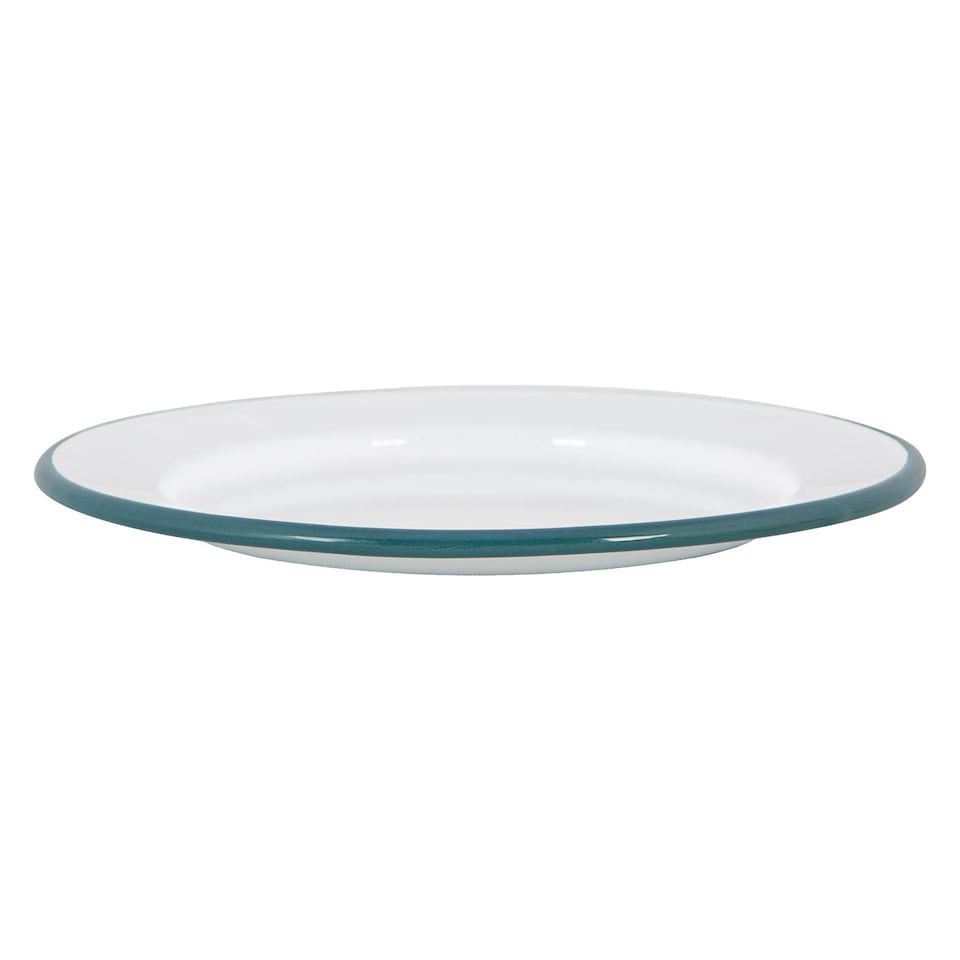 image 1 of Argon Tableware White Enamel Side Plates - 20cm - Green - Pack of 6 | Green | Green