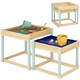 image 1 of AIYAPLAY 2 PCS Wooden Sandpits, Sand and Water Play Tables with Bottom Liner Yellow