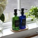 image 5 of Harbour Housewares 2pc Glass Soap Dispenser Set with Bamboo Tray & Labels - 500ml - Green/Black