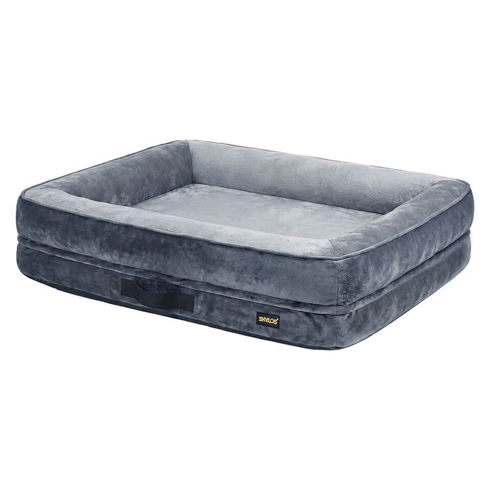 image 1 of Skylos Dog Bed Orthopedic Dog Bed 4.0in Egg Crate Foam Flannel Grey