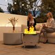 image 2 of Outsunny Round Fire Pit with Grill Net, Stainless Steel Firepit, Silver
