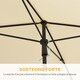 image 7 of Outsunny 2 x 1.3m Garden Parasol Umbrella, Outdoor Market Table Umbrella with Ruffles  Aluminium Pole, Rectangular Tilting Parasol Sun Shade Canopy, Beige