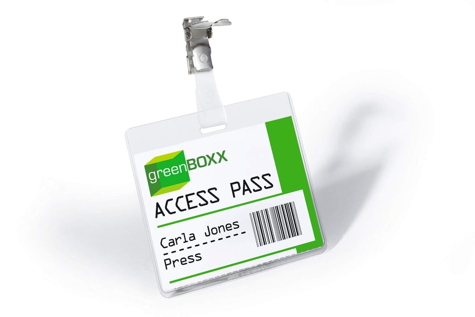 image 1 of Durable Clip Name Tag ID Badge Card Holders + Inserts | 25 Pack | 60 x 90mm