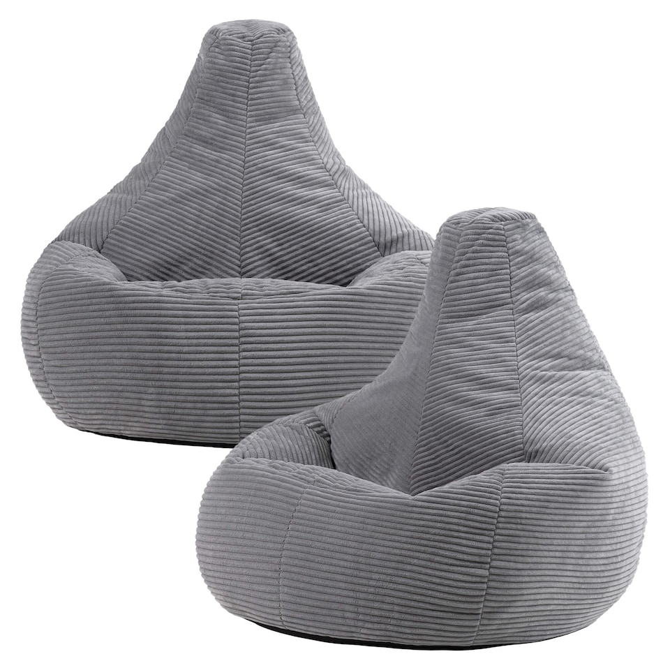 image 1 of icon Gaming Bean Bag Recliner Jumbo Cord Grey